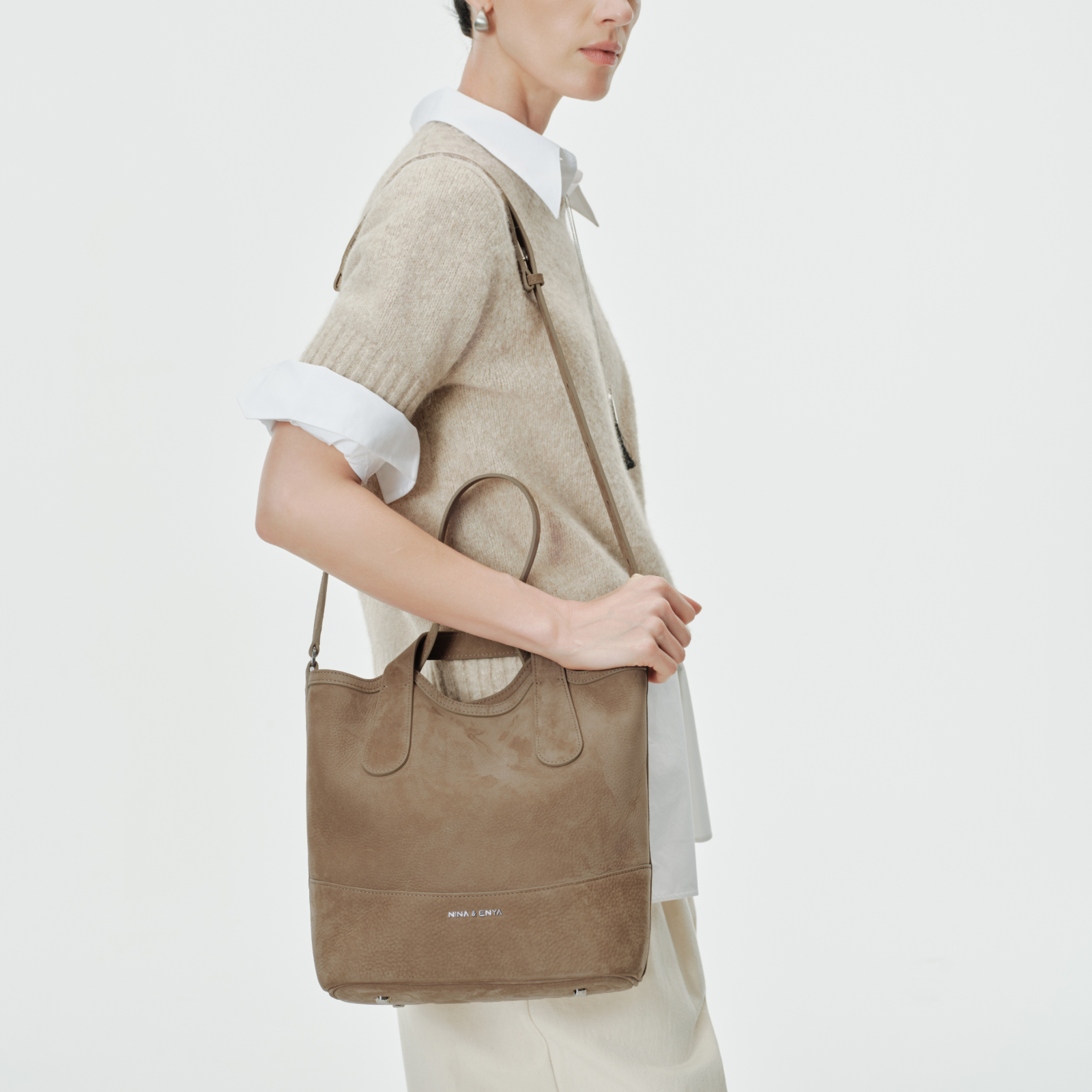 Basket Bag -  Khaki Beige - L