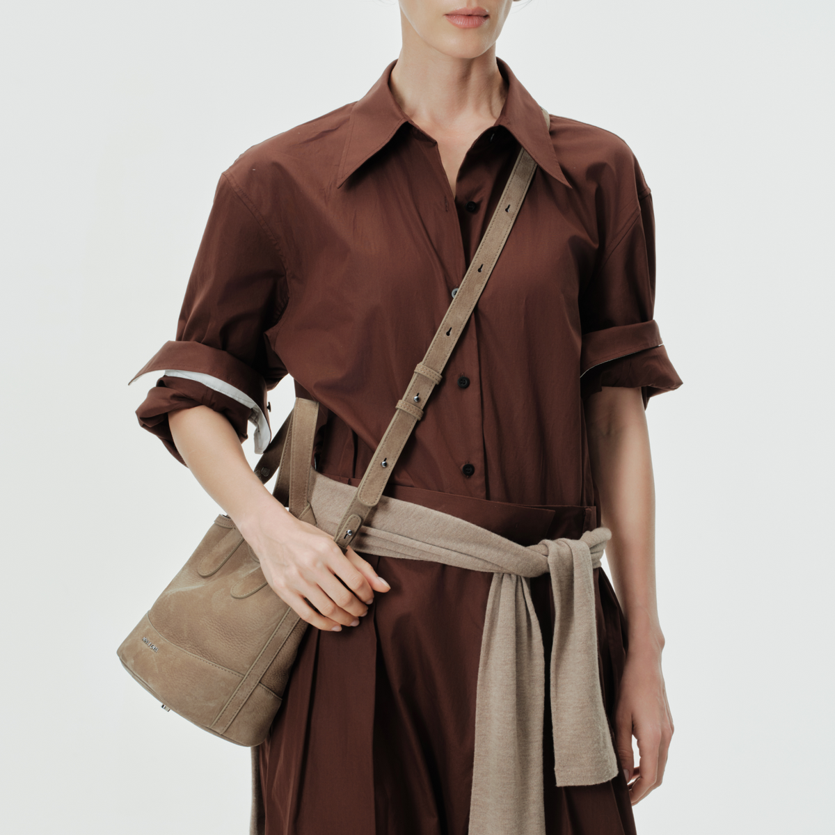 Basket Bag -  Khaki Beige - M